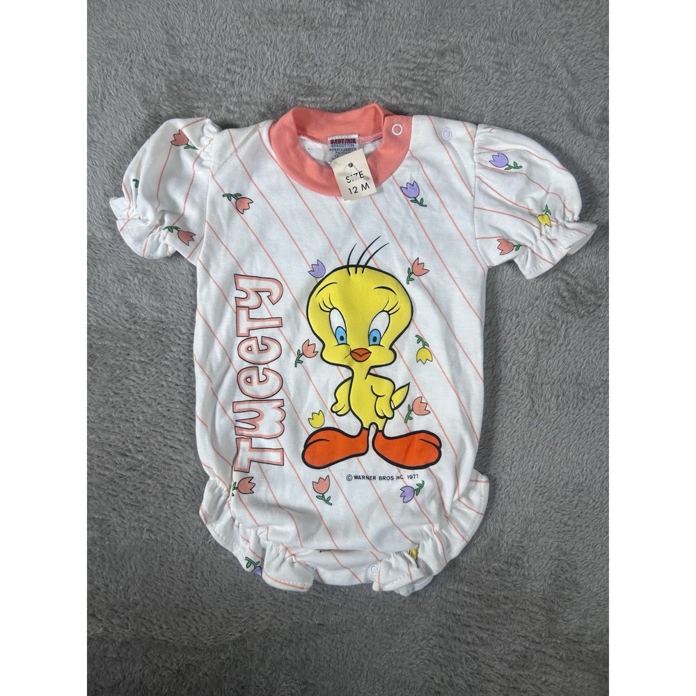 Vintage 1977 TWEETY BIRD Baby Bodysuit 12 Months Deadstock NWT